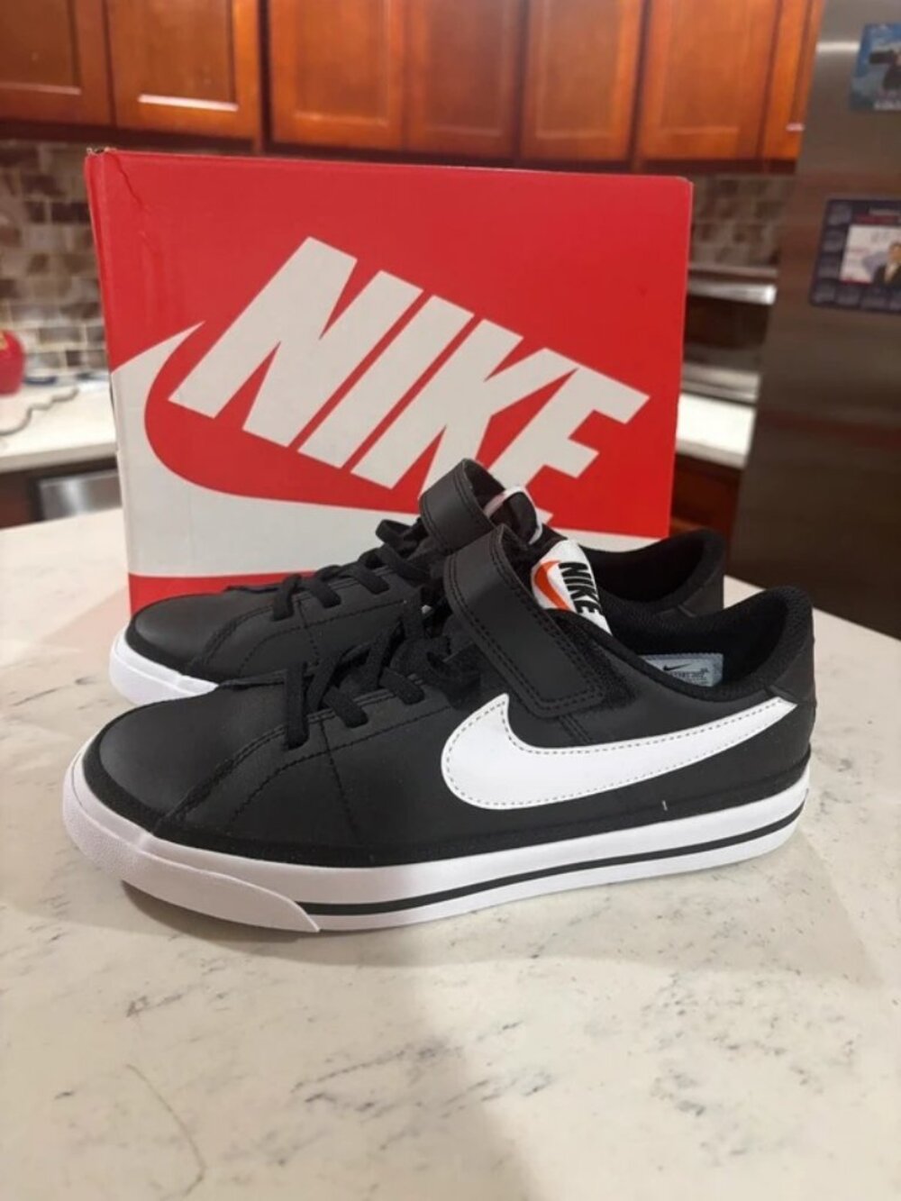 Size 3Y Nike Court Legacy PSV Kids Sneakers Black White DA5381-002 Brand New